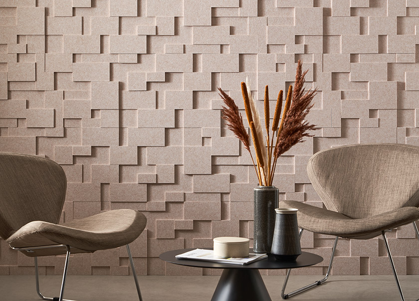  Compact felt acoustic wallpanels